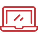 Icone Outsourcing de TI indicca vermelho