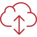 icone cloud indicca vermelho